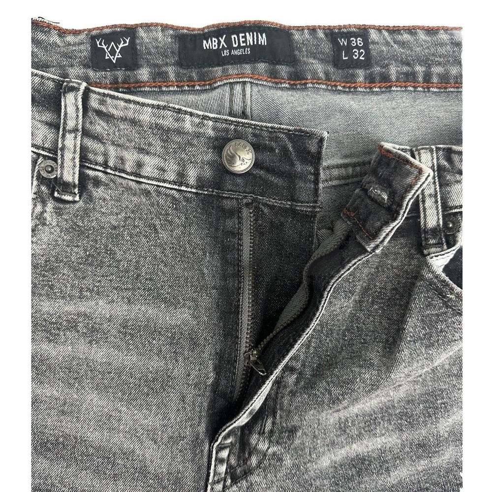 MBX Men's Los Ángeles Denim Jeans 36X32 Slim Straight Stretch Wash Ludlow Jeans - Picture 6 of 16